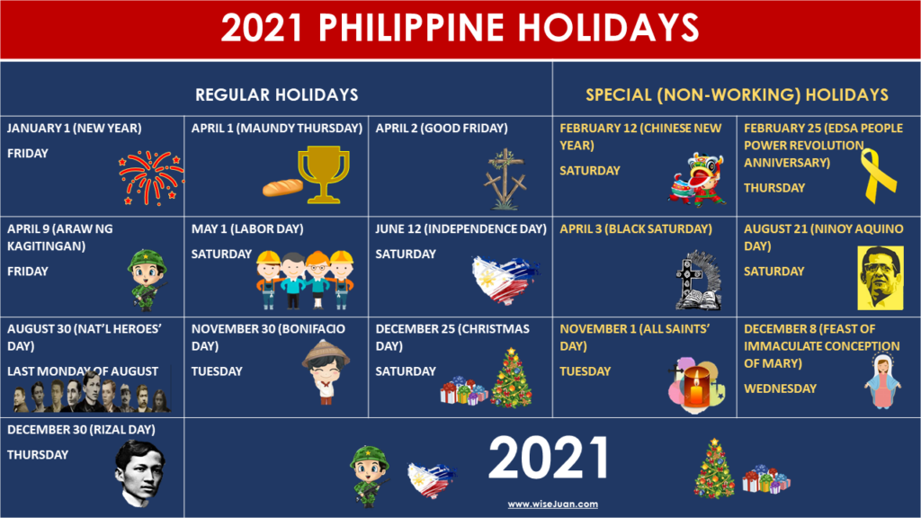 2021 Philippine Holidays